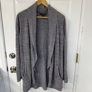 BAREFOOT DREAMS‎ CozyChic Lite Soft Light Gray Circle Shawl Cardigan Medium